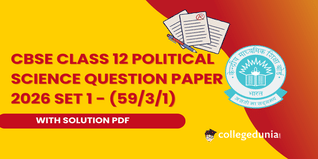 CBSE Class 12 Political Science Set 1 - (59/3/1) Question Paper 2026 with Solution PDF
